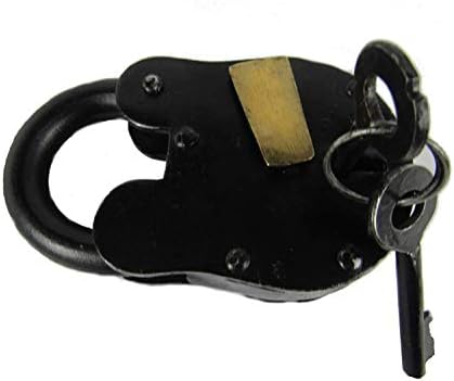 Античко заклучување 4.5 x 2,5 со копчиња, стар заклучување и клуч, антички стил на сливот, железо затворско заклучување со копчиња, додавање