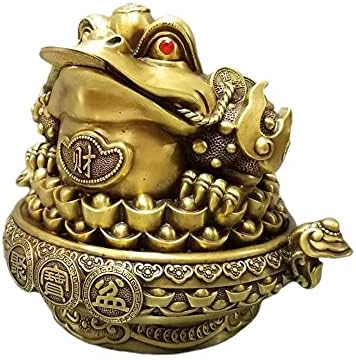 Dxkhdyz Brass Cornucopia Golden Toad Brass Bread Brass Ruyi Cornucopia Златна жаба Декорација дневна соба канцеларија занаетчиска занаетчиска