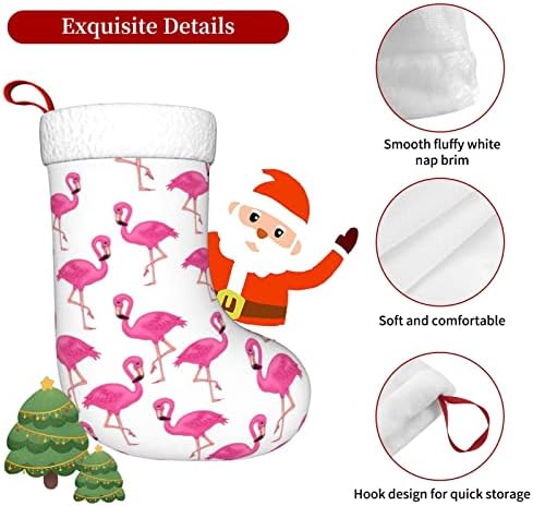 Cutedwarf Flamingos Cristma Codrings Божиќни украси на дрво Божиќни чорапи за Божиќни празнични забави подароци 18-инчи