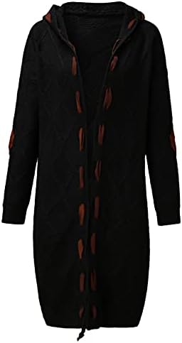 Кардиган за жени со преголем лабав кабел плетен џемпер Отворен предна бујна трикотажа кимоно палто Туника врвови