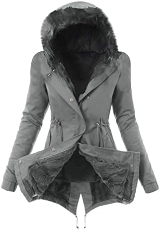 Женски зимски задебелени палта топли парки палта со долги палто со качулка со качулка, печатење на ветерници, плетење со долг ракав 2022 година