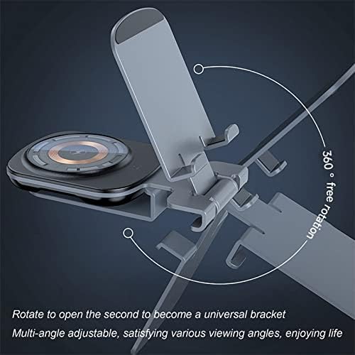 Магнетски држач за безжичен полнач на Moshoou, мултифункционален безжичен полнач за iPhone14/13/12/Pro Max/XR/XS Plus, AirPods 3/2/Pro15W