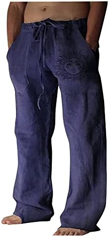 Машки термички панталони мажи постелнини Постелнини панталони современ удобен квалитет мека постелнина боја мажи постелнина