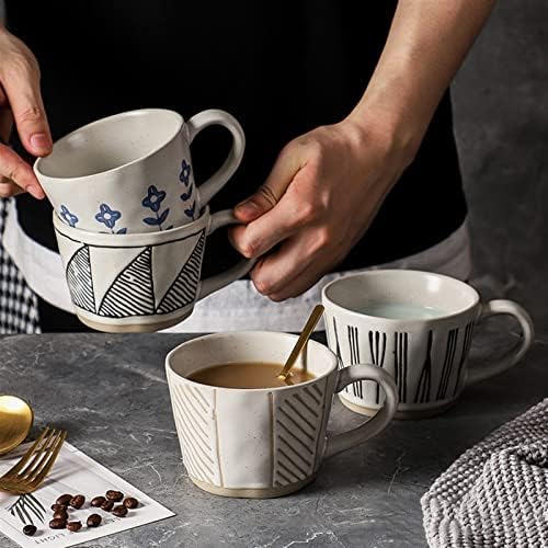 Razzum креативна чаша кригла со рачно насликана кригла Клеј ретро кафе шолја јапонски камења во вода чаша дома кафе чаша сад за садови погодни