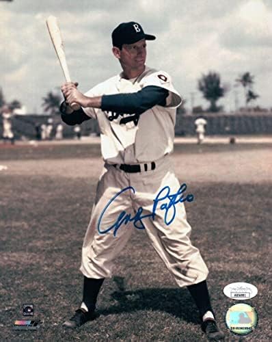 Енди Пафко потпиша автограмиран 8x10 Photo Brooklyn Dodgers Bat Pose JSA AB54991 - Автограмирани фотографии од MLB