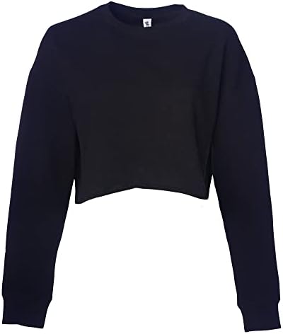 Глобална празна женска џемпер за екипаж, врвот на култури со долги ракави на пулвер