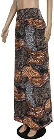 Женски здолништа со високи половини здолништа за каросерија Бохо макси вечерна забава фустан цветна змија кожа леопард печатена здолниште