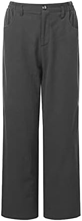 Постелни панталони за жени, копчиња исечени високи еластични панталони на половината, лето обична работа, акстризи за култура на култури