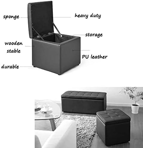 Општо едноставна столица, креативна модна кутија за складирање, PU Padded Square Cultinor Chient Chante Chain Bench-Foottool софа