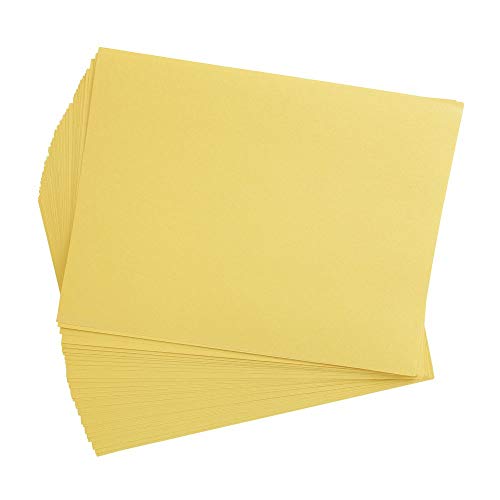 Градежни хартија за бои, жолта, 12 инчи x 18 инчи, 50 чаршафи, градежна хартија во тешка категорија, занаети, уметност, деца