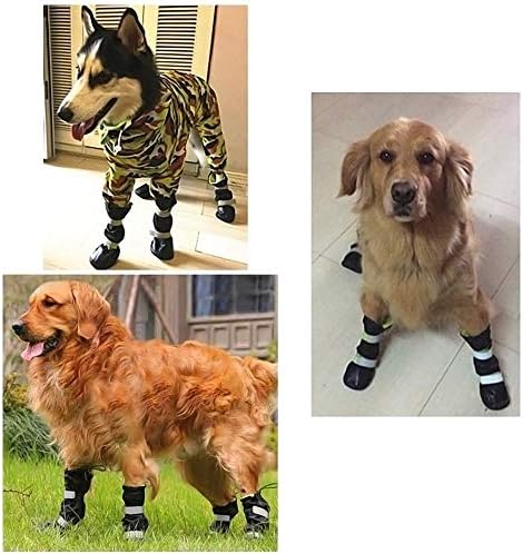 Чевли за кучиња, чизми за водоотпорни кучиња од Бесунтек, средни и големи кучиња со топла обвивка за гума за снег зима