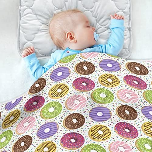 Олабаки бебе ќебе за девојче момче памук шарени крофни фрлаат ќебе ќебе за ќебе за креветчиња за креветчиња за креветчиња кои примаат ќебено