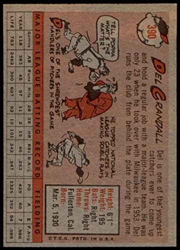 1958 Топпс 390 Дел Крандал Милвоки Храбри Дин картички 5 - Екс Храбрите