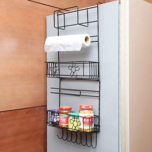 Toyvian кујнски предмети Организатор полица за ладилник со држач за хартиена пешкир за ладилница странична полица тегли решетката кујна