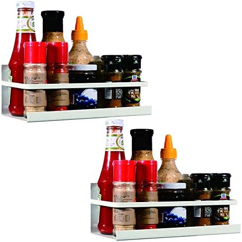 Rack Ycoco Spice Rack, полица за складирање на зачини со единечни нивоа, лесен за инсталирање на страната на фрижидерот може да држи