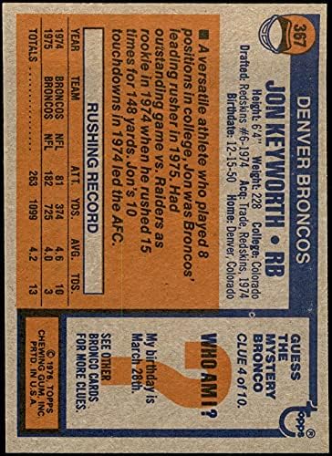 1976 Топпс 367 Jonон Киворт Денвер Бронкос НМ+ Бронкос Алабама
