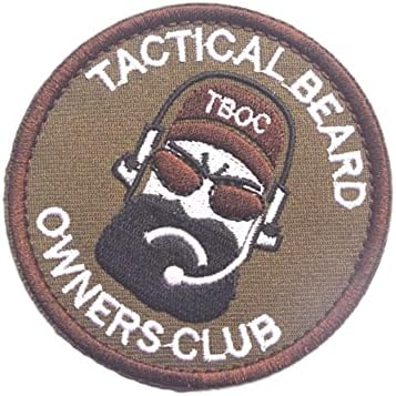 Тактички сопственици на брада Клуб закрпи на кука и јамка тактички морал за прицврстувач на прицврстувач воен везена лепенка 2