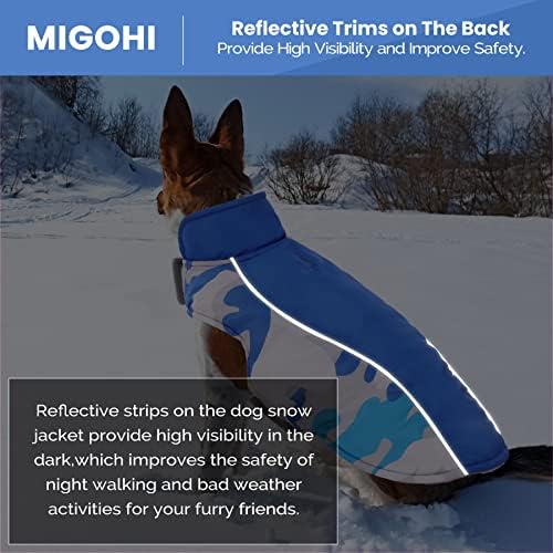 Палто за кучиња Мигохи, рефлексивна ветерна јакна за кучиња со руно наредени водоотпорни кучиња зимски палта за ладно време, топло и реверзибилно