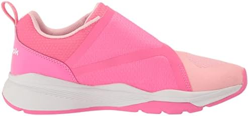 Reebok еднакво вклопување прилагодлива чевли за трчање, розов сјај/бел, 6 американски унисекс мало дете