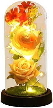 Подарок за Денот на вineубените, декорација на роза, транспарентна акрилна покривка, емитувајќи декорација на креативна светлина