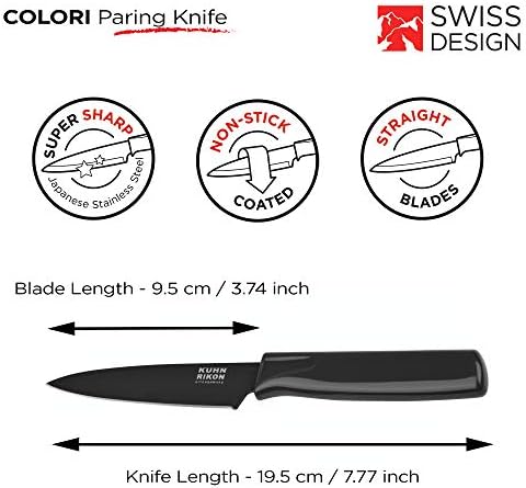 Кун Рикон директно нож за паркирање со безбедносна обвивка, сечило од 4 инчи/10,16 см, црна