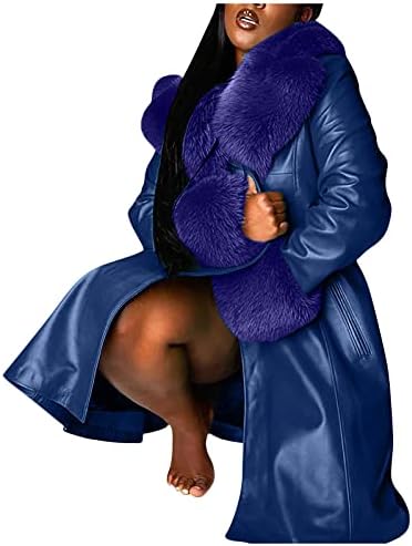 ПРЕКУМЕРНА Женски Кожен Капут Јака Зимски Моден Ревер Патент Со Долги Ракави Плус Големина Обични Јакни Палто
