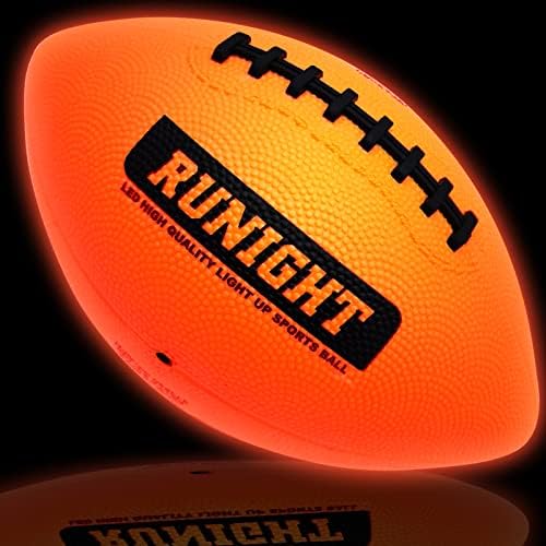 Runight Light Up Football - Дополнителна пумпа и мрежа - Официјална големина 6 - Одличен сјај во темнината со LED светло и пред