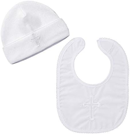 Естамико крштевање бебе момче капа со везени крстовички крштевачки подароци за бебиња новороденче бени капа