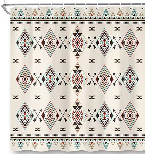 Донгбеи Ацтеките Туш Завеса, Југозападна Геометриски Индијанци Модел Племенски Навахо Бохо Ткаенина Туш Завеси Во Собата, Средината