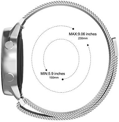 Ломски метален магнетски опсег компатибилен со Galaxy Watch Active 2, 20mm за замена на не'рѓосувачки челик за Samsung Galaxy Watch Active 40mm,
