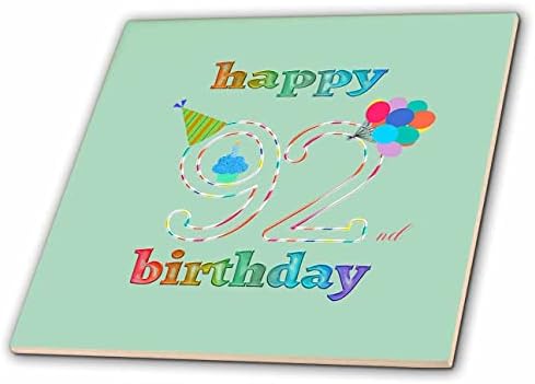 3дроза Среќен 92-ри Роденден, Кекс Со Свеќа, Балони, Капа, Шарени-Плочки