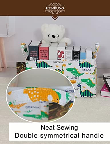 Кошница за складирање на правоаголник Hunrung Симпатична платна организатор за играчки за миленичиња/деца, книги, облека совршена
