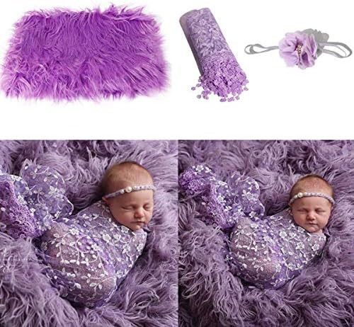Камиди Бебето Фото Фото реквизити, 3 парчиња бебе меки ќебе + новороденче + цветна лента за глава постави момчиња девојчиња DIY фотографија