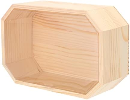 Кабилок накит кутии за подароци недовршени дрвени кутии рустикално дрво октагон организатор за складирање контејнер занаетчиски кутија