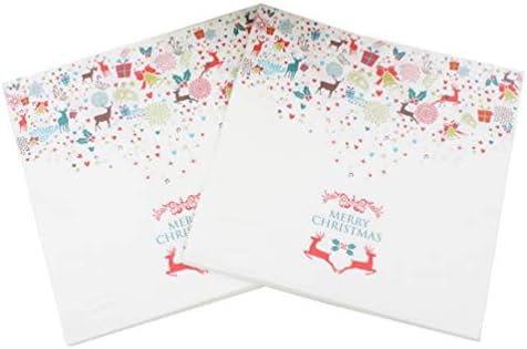 Амосфун цвет украси Божиќна вечера салфетки за еднократна употреба декоративна хартија за хартија за Божиќни партии 40 парчиња