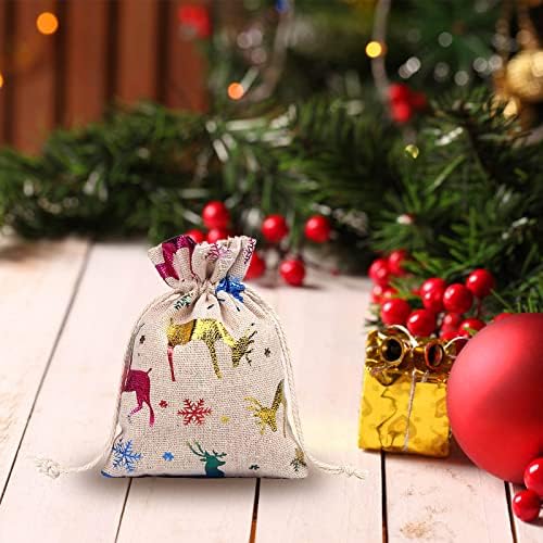 DBYLXMN Снегулка Божиќна торба Кенди за чување памук за складирање на памучни постелнини