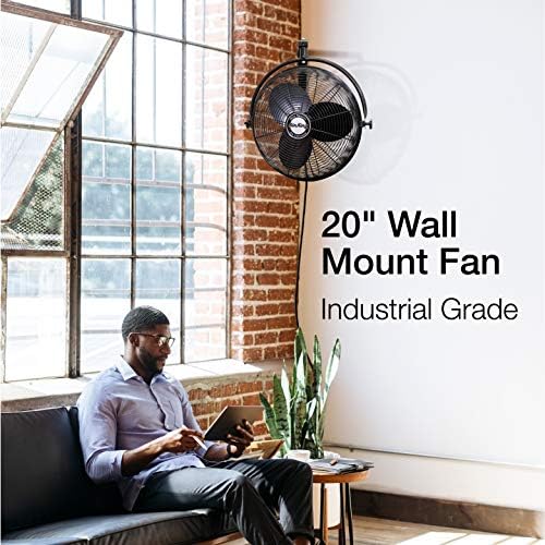 Air King 9020 1/6 HP Industrial Industrial Grade Wall Mount Fan, 20-инчен, Black & DR инфрацрвен грејач DR-238 јаглероден инфрацрвен