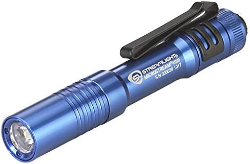 Streamlight 66603 MicroStream 250-ЛУМЕН EDC Ултра-Компактен Фенерче СО USB Полнење Батерија, Јасно Мало Пакување, Сина