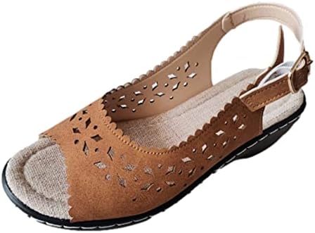 Сандали за женски папучи на падини на падини гроздобер шупливи чевли на плажа летни обични отворени пети чевли за слајдови