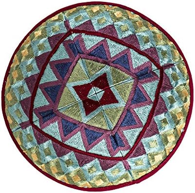 Емануел Јаир Кипах за мажи и жени извезена свила Јармулке плоштад текстура