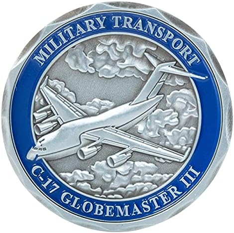 Воените сили на Соединетите Држави Ц-17 Глобамстер III Воен транспорт Авион Предизвик за монети и сино кадифено прикажување кутија