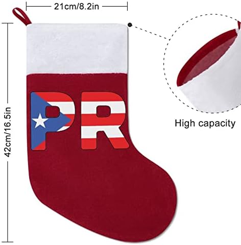 Порто Рико знаме Божиќно порибување чорапи печати Божиќни дрво украси