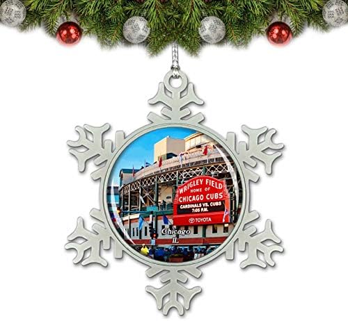 Умсуфа Чикаго Вригли поле Илиноис САД Божиќ украс Декорација на дрво кристален метален сувенир подарок