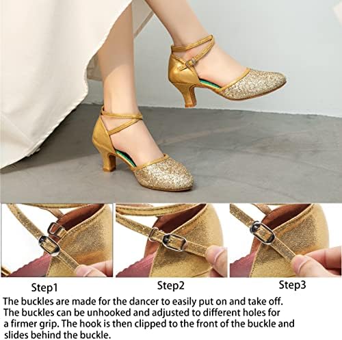Уризе латински танцувачки чевли се продолжат средна потпетица потпетици за танцување сребрени салса салса танцувачки чевли вежбаат перформанси