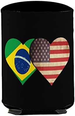 Бразилско Знаме И Американско Знаме Еднократно Ракави За Чаши Ладно Кафе Изолиран Држач За Чаши Со Симпатична Шема За Топли Ладни