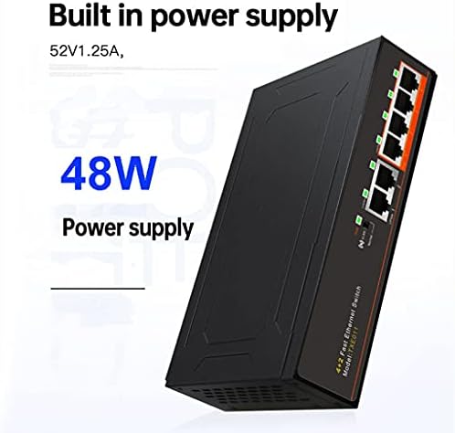YFQHDD 4-Port +2 Up-Link 100Mbps POE Switch Брз Ethernet Network 250M менувач 52V 1.25A VLAN Power Connect