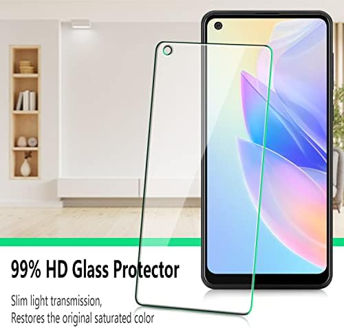 Сланку [3 Заштитник На Екранот За Пакување За Samsung Galaxy A21s, заштитник За екран од калено стакло А21, Потпорен Читач За