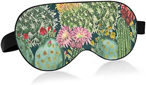 Унисекс спиење маска за очите Тропски-кактус-цвеќиња-Грозбен ноќен маска за спиење удобно покритие на сенка за спиење на очите