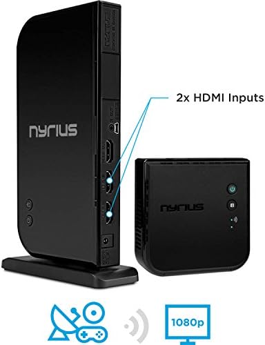 Nyrius aries Home+ Безжичен HDMI 2x Влезен предавател и приемник за стриминг HD 1080P 3D видео и дигитален аудио - Вклучен е дополнителен