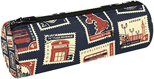Ретро Велика Британија поштенски марки молив случај Студентска канцелариска торбичка торбичка патент пенкало торба шминка козметика торба